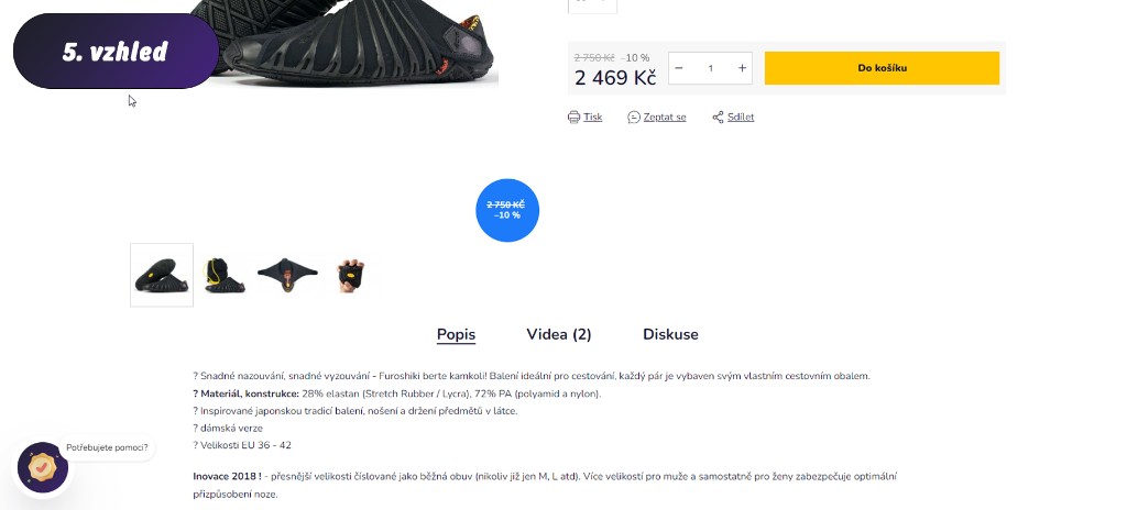 Vizitka — 5. vzhled v detailu produktu