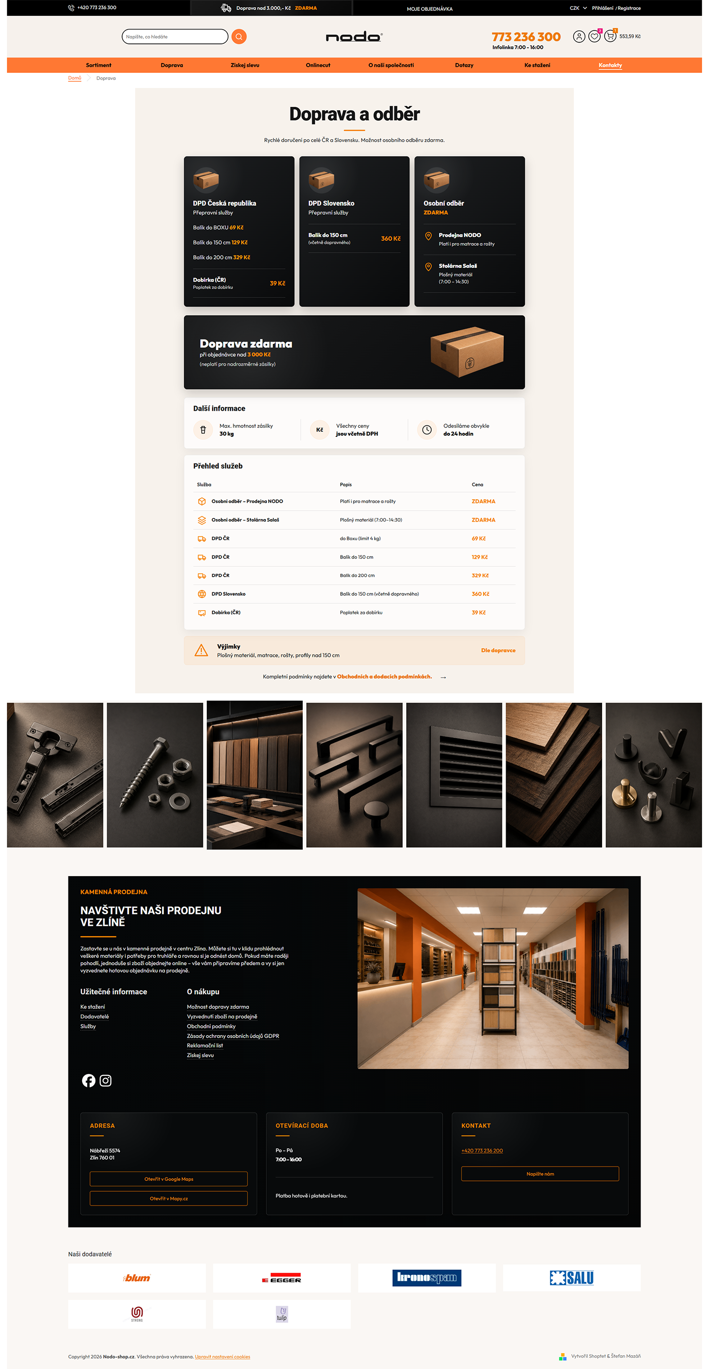 nodo-shop — doprava